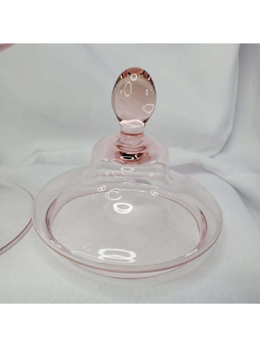 Princess House Pink Glass Apothecary Jar Circus Lid 10.5" Pedestal Candy Dish - Picture 8 of 10